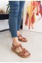 Tan Color Ankle Strap Belted Flat Sole Women's Sandals - 3