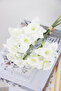 Artificial 9 Narcissus Bouquet 40 cm White