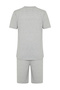 Gray Regular Fit Crew Neck Knitted Shorts Pajamas Set TMNSS24PT00046 - 8