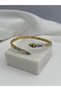 Adjustable Model Zircon Stone Gold Colored Enamel Snake Bracelet - 3