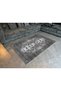Mira Keep Off Written Vintage Black Gray 2120 Woven Base Carpet - 2