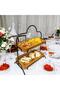 Wooden Presentation Stand with 2 Tiers Wooden Floor 15x27cm Metal Stand – Model 1 for Catering and Serving - 6