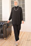 3354 Perlenkette Doppelset Schwarz