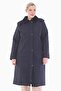 Women's Large Size Hooded 120 Cm Navy Blue Quilted Coat 1020 - 2