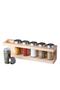 Glass Spice Rack with Wooden Stand Spice Set 6 Pieces Inox Cover