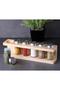 Glass Spice Rack with Wooden Stand Spice Set 6 Pieces Inox Cover - 2