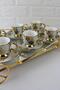 6-Piece Luxury Porcelain Coffee Cup Turkish Coffee Cup Gilded Peacock Feather Model - 2