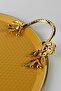 Metal Forged Tray Serving Tray 30cm Yellow Gilt - 2