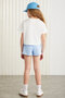 SUZANNE-GRM24048 100% cotton female child shorts tshirt set Blue Bottom-Upper Set - 6
