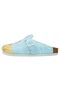 Women's Vegan Leather Turquoise Slippers - Feeling Moody Design - 4