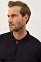 Men's Basic Slim-fit Fit Polo Collar Summer Knitwear T-shirt Dark Navy - 4