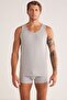 Gray Jacquard Patterned Men's Undershirt