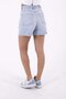 Short Length High Waisted Mom Fit Women's Shorts with Fray Detail Pockets and Unlined Ice Blue Summer / Spring - 3