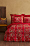 Dora Red Satin Bedding Set - 100% Cotton, Double Fabric, Double