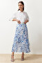 Blue Animal Patterned Lined Woven Skirt TCTAW24EE00020 - 3