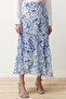 Blue Animal Patterned Lined Woven Skirt TCTAW24EE00020 - 5