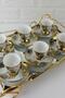 6-Piece Luxury Porcelain Coffee Cup Turkish Coffee Cup Gilded Peacock Feather Model - 3