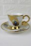 6-Piece Luxury Porcelain Coffee Cup Turkish Coffee Cup Gilded Peacock Feather Model - 7
