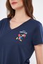 Sports T-shirt Navy Blue Color V-neck Woody's Fight Club Printed Cappa Fabric - 6