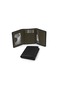 Genuine Leather Magnetic Men's wallet Black-green - 2