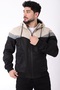 Men's Beige Bill Triangle Piece Hooded Seasonal Coat 1220 - 3