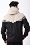 Men's Beige Bill Triangle Piece Hooded Seasonal Coat 1220 - 5