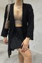 Women's Black Knitwear Seasonal Long Cardigan - 2