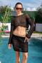 Dark Beige Seashell Embroidered Knitted Bikini Set - 5