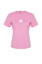 Pink 100% Cotton Star Printed Regular/Regular Fit Crew Neck Knitted T-Shirt TWOSS24TS00095 - 7