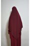 Maxi ready-to-wear veiled sandy soufflé khimar burgundy suitable for Hajj and Umrah - 3