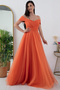 Madonna Collar Strappy Long Tulle Dress - 13413 - 3
