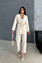 Beige Linen Suit with Tie Waist - 2