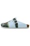 Women's Vegan Leather Turquoise Slippers - Going on an Adventure Design - 4