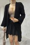 Women's Black Knitwear Seasonal Long Cardigan - 4