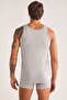 Gray Jacquard Patterned Men's Undershirt - 3