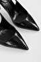 Women's Mila Black Crocodile Belt Ankle Stiletto - 5