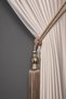 Mink Color Silver Core Detailed Background Curtain Tie Bamboo Baroque Tufted Braçol