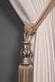 Mink Color Silver Core Detailed Background Curtain Tie Bamboo Baroque Tufted Braçol - 2