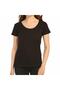 - Open Crew Neck Black Women's T-Shirt