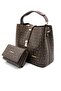 Women's Brown Bag Wallet Combination - 3