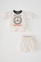 Baby Boys Lion Printed Cotton Short Sleeve T-Shirt and Shorts Set V5715A221Hs