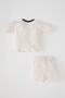 Baby Boys Lion Printed Cotton Short Sleeve T-Shirt and Shorts Set V5715A221Hs - 4