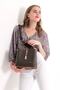 Women's Tan Monogram Printed Shoulder Bag - 5