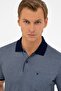 Navy Blue Regular Fit Polo Neck T-Shirt - 2