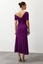 Purple Asymmetric Neck Knit Elegant Evening Dress TPRSS24EL00046 - 6