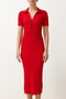 Red Plain Maxi Maxi Knitwear Polo Neck Knitwear Dress Twoss24El00282 - 6