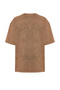 Brown Oversized / Wide Cut Faded Effect Lettering Printed 100% Cotton T-Shirt Tmnss23Ts00174 - 8