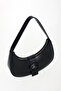 Women's Matte Black Buckle Detailed Hand and Shoulder Bag - 2