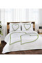 Kalbim Pom-Pom Bedspread Set Double Size Quilted Fiber Filled Pike Set Cream-Green - 5