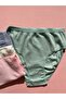 Corded Cotton Lycra 4-Piece Women's Triangle Bato Panties (Ecru-Pink-Blue-Green)